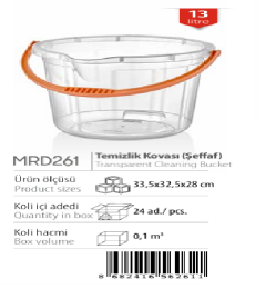 MERDEN 13 LT TEMIİZLİK KOVASI ŞEFFAF