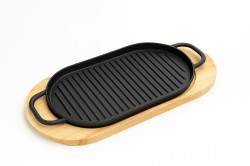 SMART 30 CM OVAL TAVA ÇİFT KULPLU MASA SERVİS TAHTALI