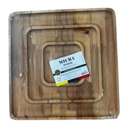 MICRA WOOD AHŞAP KARE OYMALI SUNUMLUK